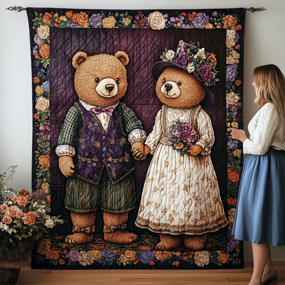 Heartfelt Bear Quilted Blanket