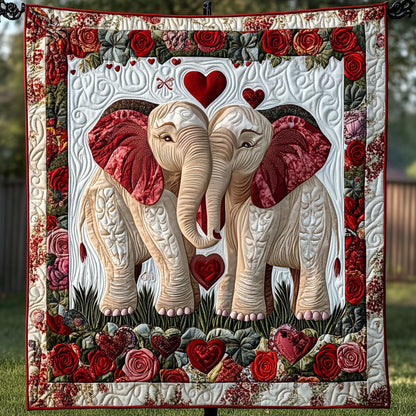Heartfelt Elephant Quilted Blanket