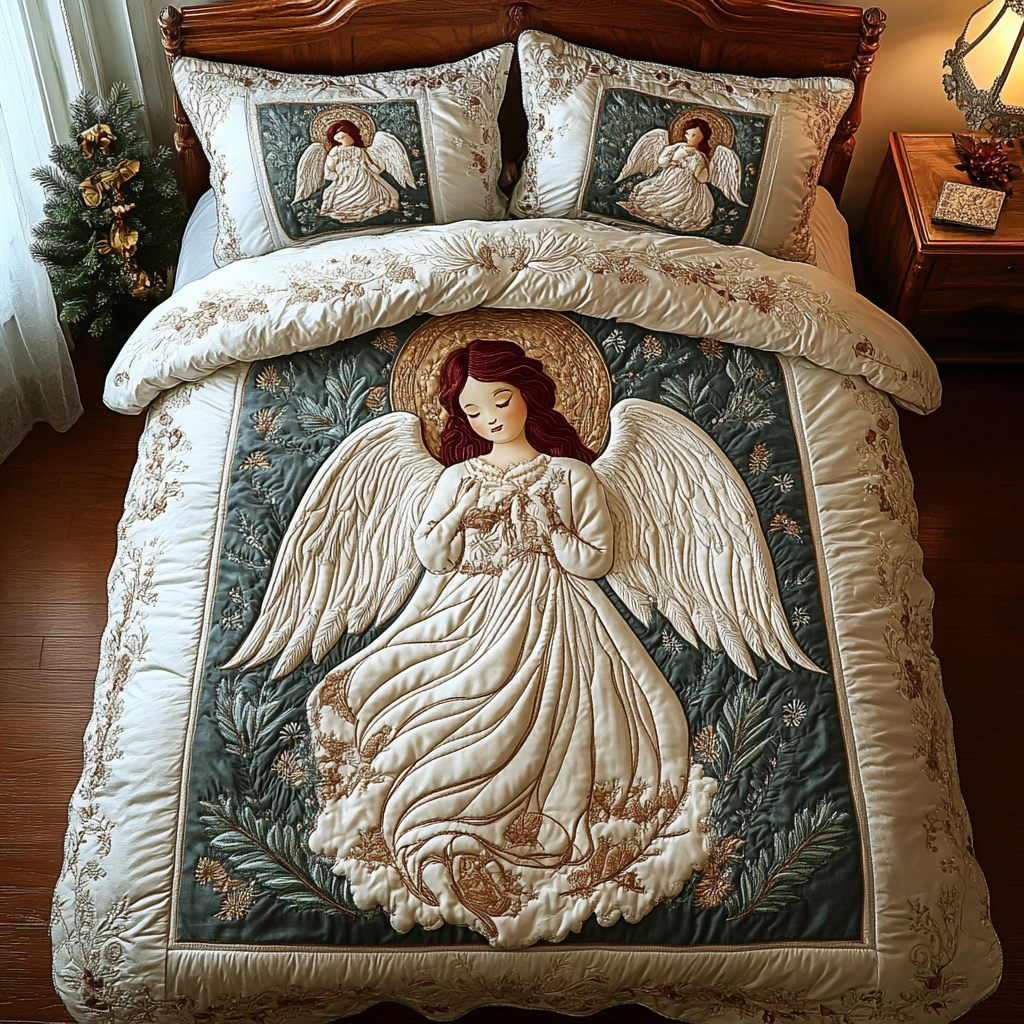Heavenly Harmony 3-Piece Quilted Bedding Set