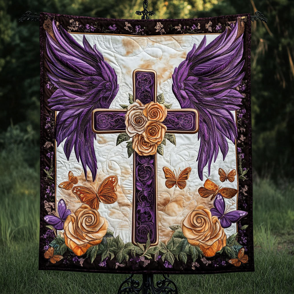 Heavenly Wings Cross Quilted Blanket