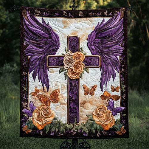 Heavenly Wings Cross Quilted Blanket