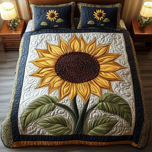 Helianthus Dream 3-Piece Quilted Bedding Set