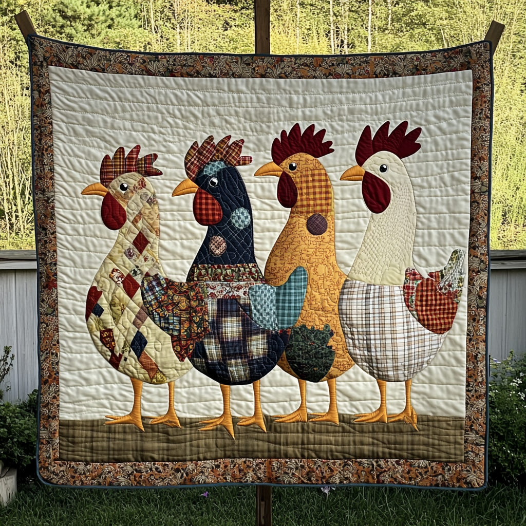 Hen Haven Quilted Blanket