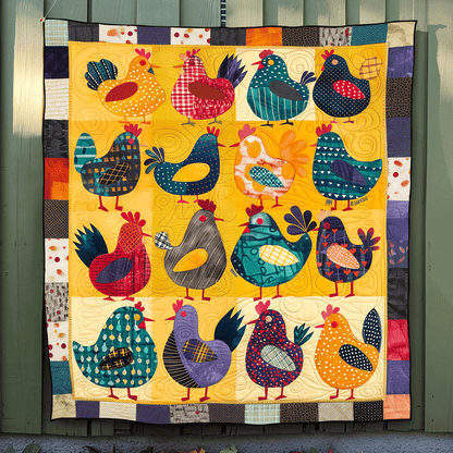 Hens Collection Quilted Blanket