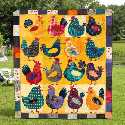 Hens Collection Quilted Blanket