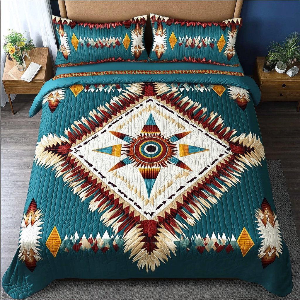 Heritage Weave 3-Piece Quilted Bedding Set