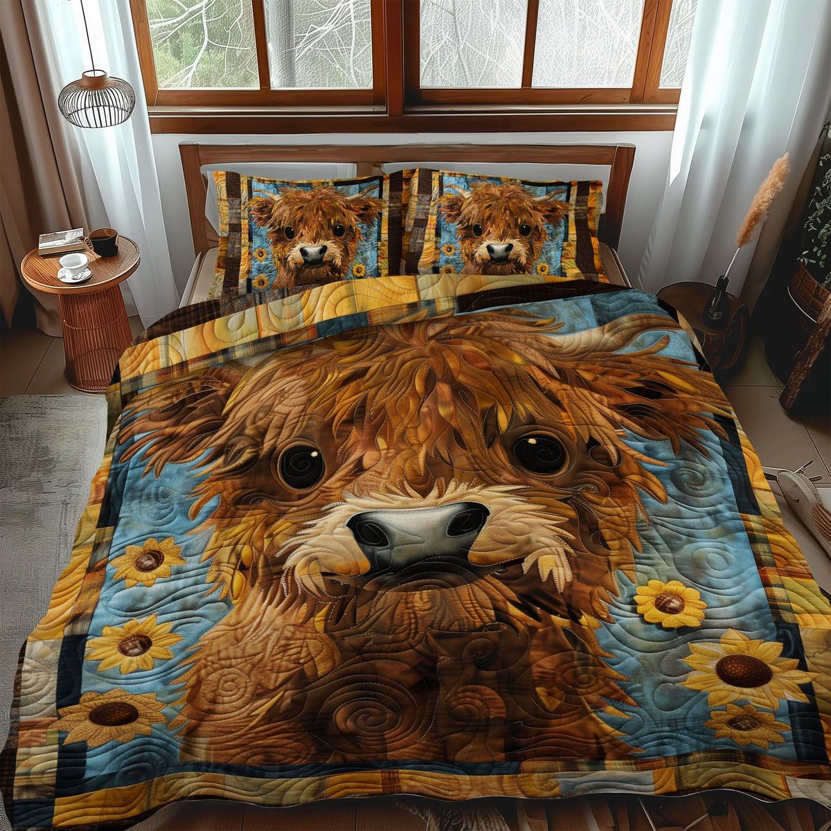 Highland Moo-ment 3-Piece Quilted Bedding Set