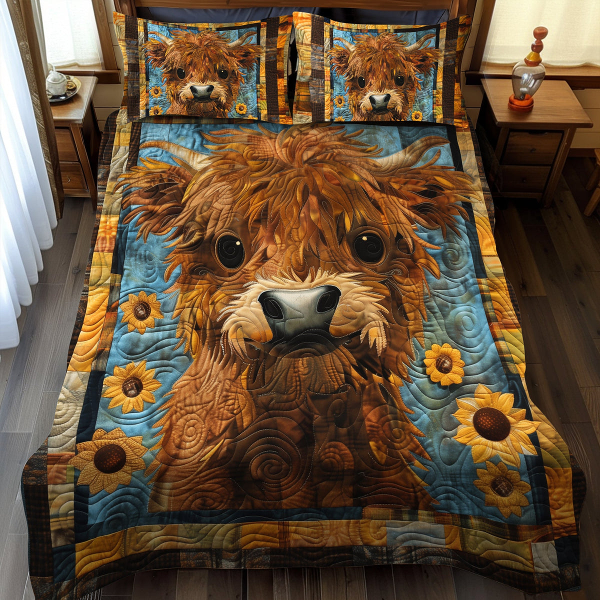 Highland Moo-ment 3-Piece Quilted Bedding Set