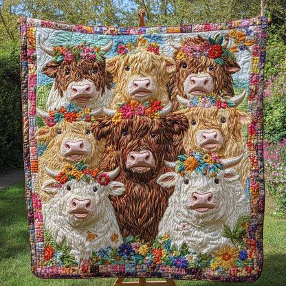 Highland Cow Quilted Blanket