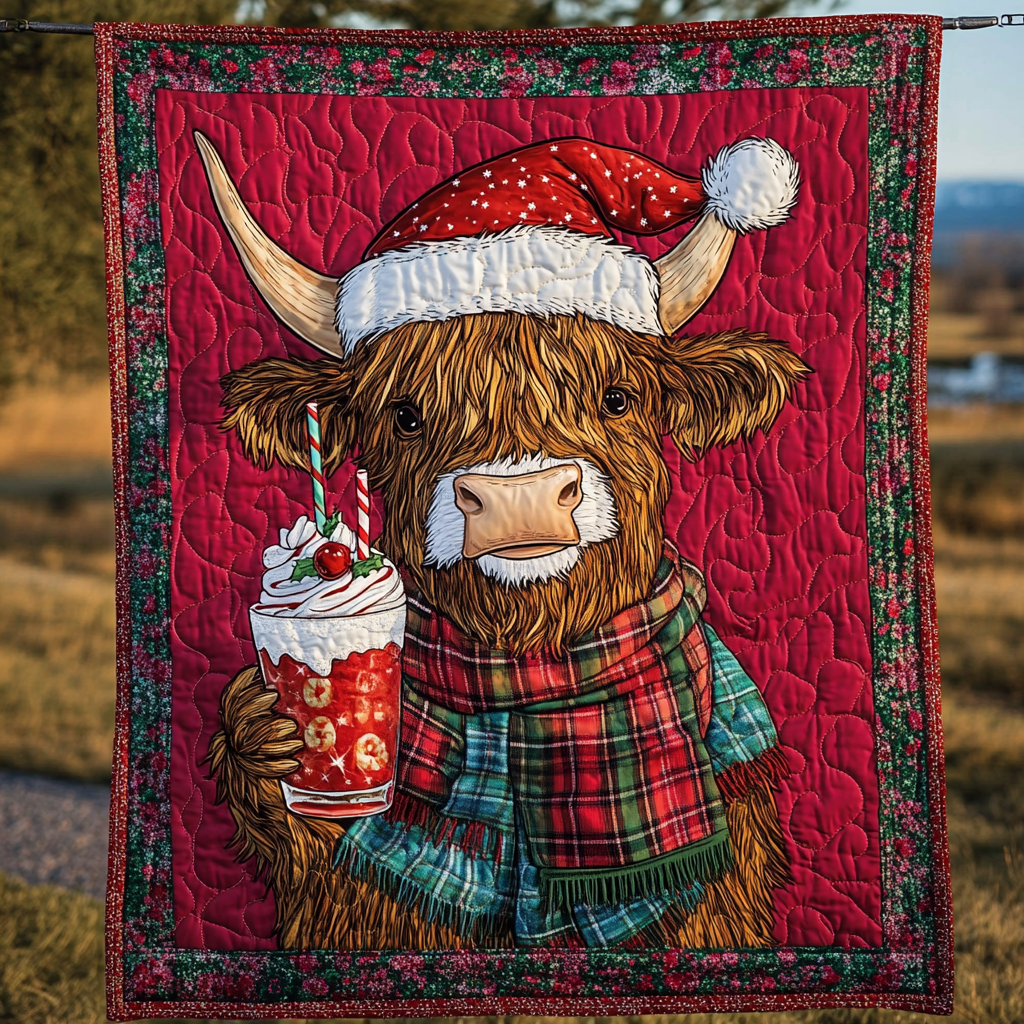 Highland Holiday Bliss Quilted Blanket