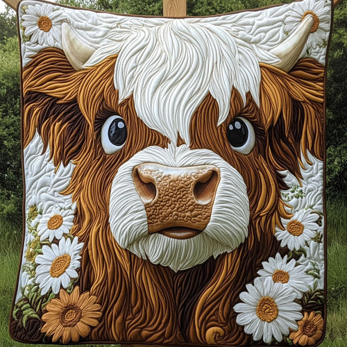 Highland Sunset Glow Quilted Blanket