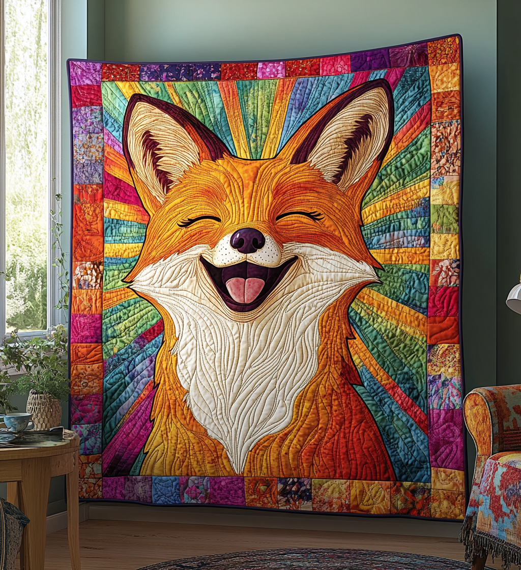 Hilarious Fox Quilted Blanket