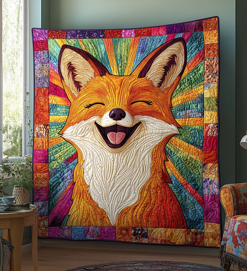 Hilarious Fox Quilted Blanket