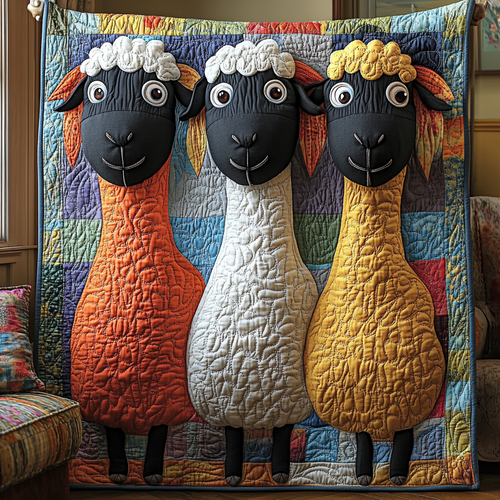 Hilarious Sheeps Quilted Blanket