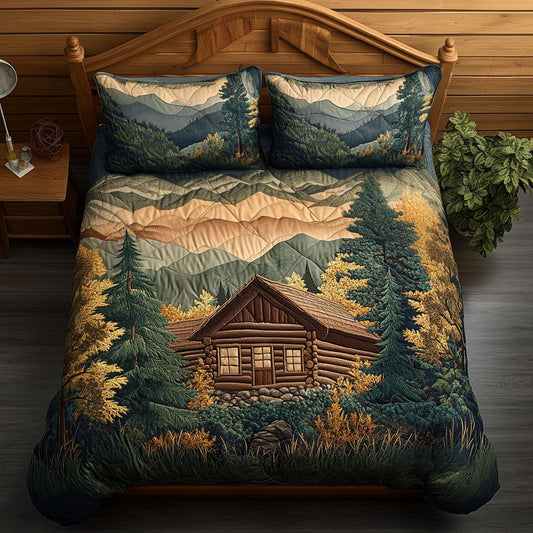 Hillside Cabin 3-Piece Quilted Bedding Set