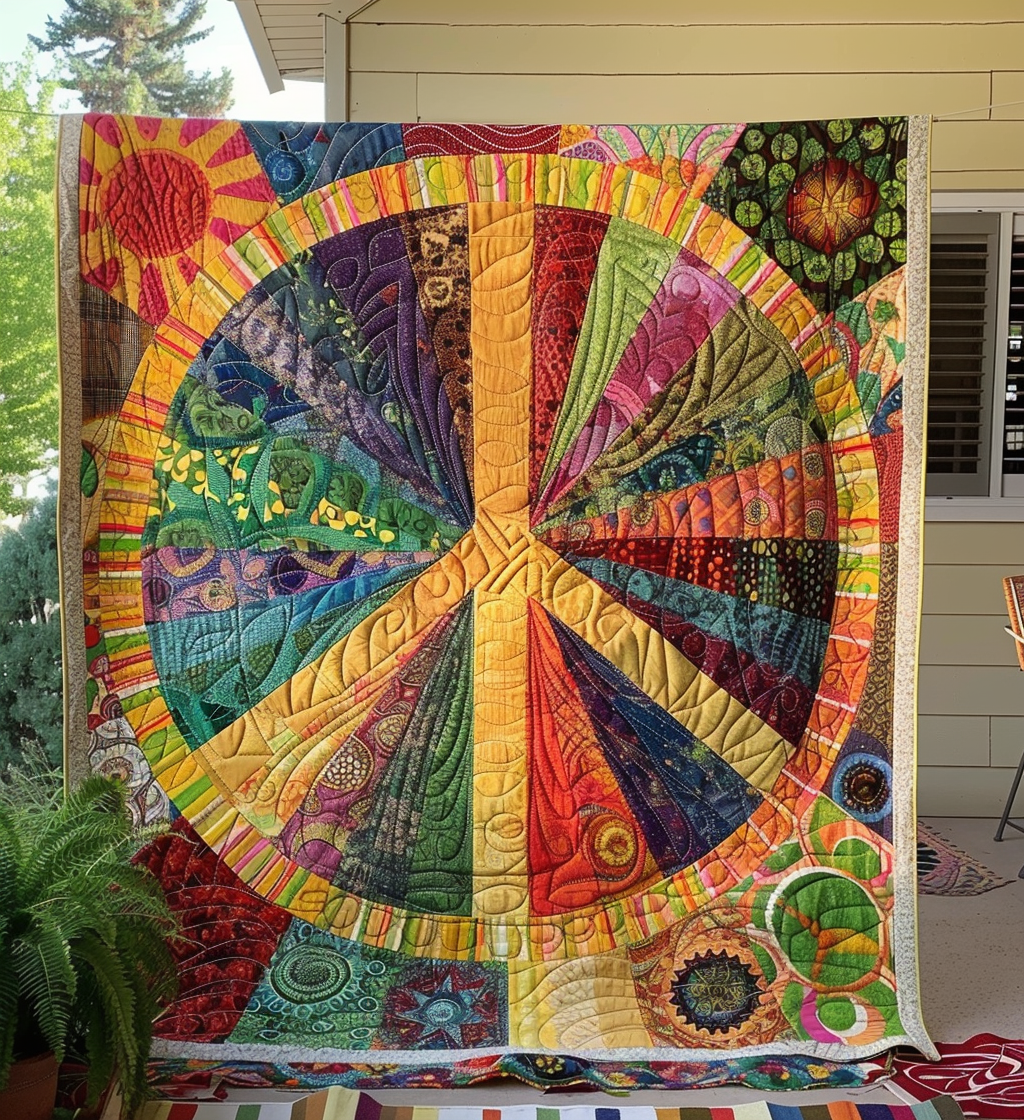 Hippie Sunbeam Quilted Blanket