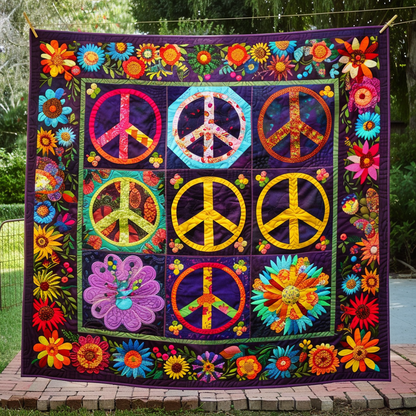 Hippie Vibes Quilted Blanket