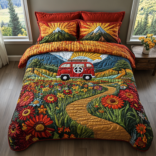 Hippie Dreamscape 3-Piece Quilted Bedding Set