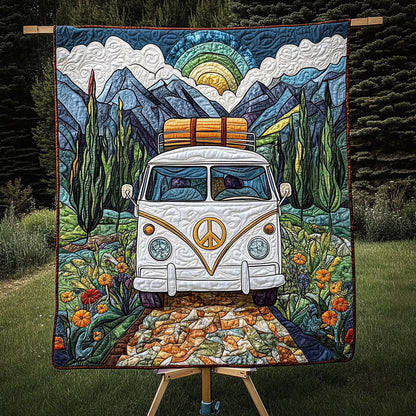 Hippie Trails Quilted Blanket