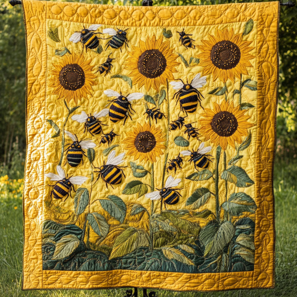 Hive and Bloom Quilted Blanket