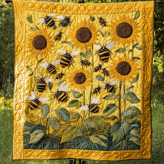 Hive and Bloom Quilted Blanket