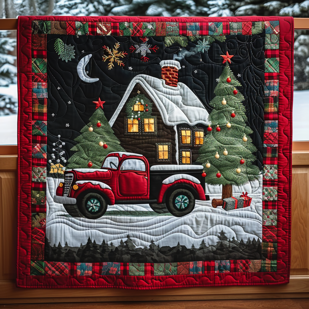 Holiday Cabin Quilted Blanket