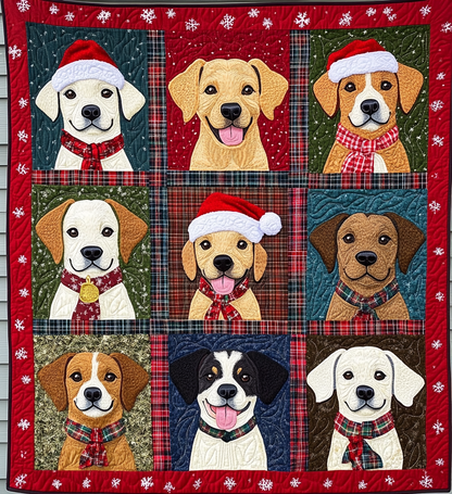 Holiday Puppy Bliss Quilted Blanket