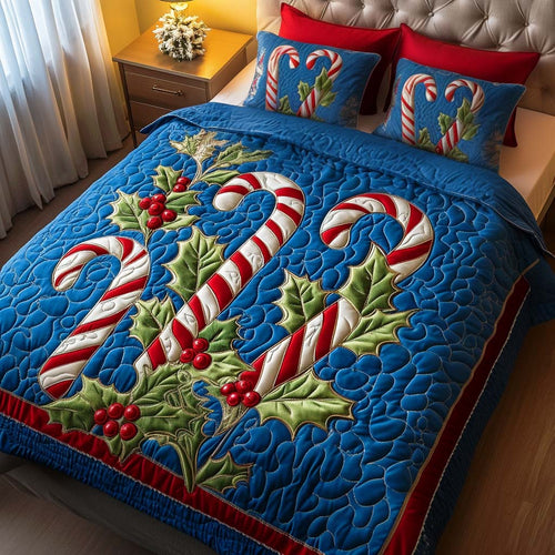Holly Candy Delight 3-Piece Quilted Bedding Set