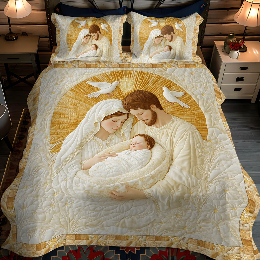 Holy Family 3-Piece Quilted Bedding Set
