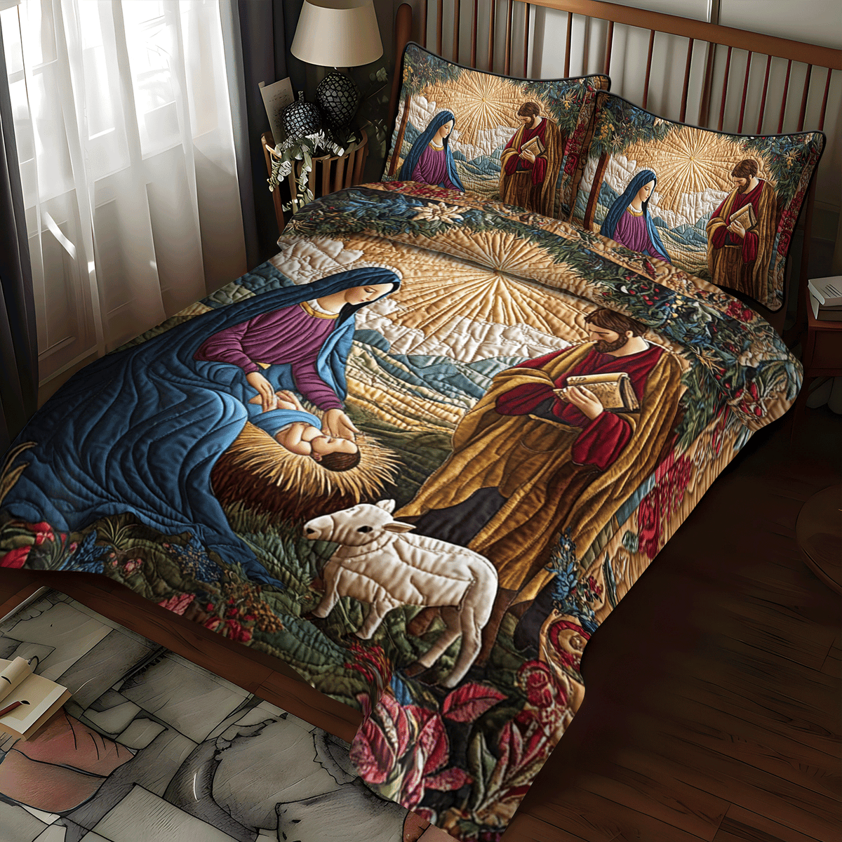 Holy Infant 3-Piece Quilted Bedding Set