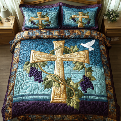 Holy Serenity 3-Piece Quilted Bedding Set