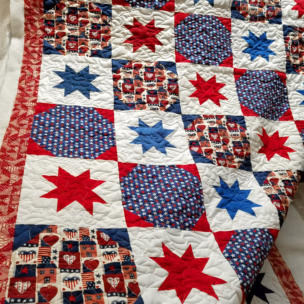 Homeland Patchwork Quilted Blanket
