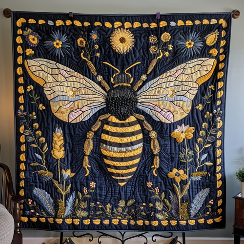 Honeybee Harmony Quilted Blanket