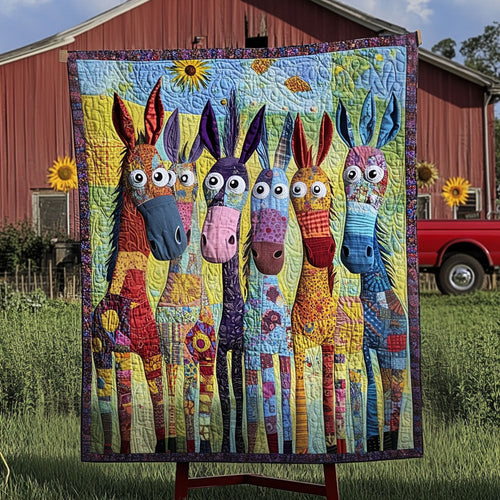 Hoofbeats of Happiness Quilted Blanket