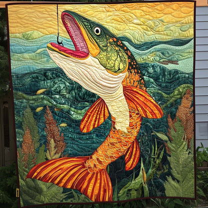 Hooked Pike Quilted Blanket