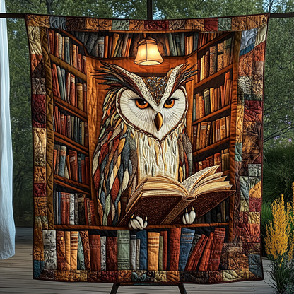 Hoot and Read Quilted Blanket