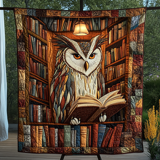 Hoot and Read Quilted Blanket
