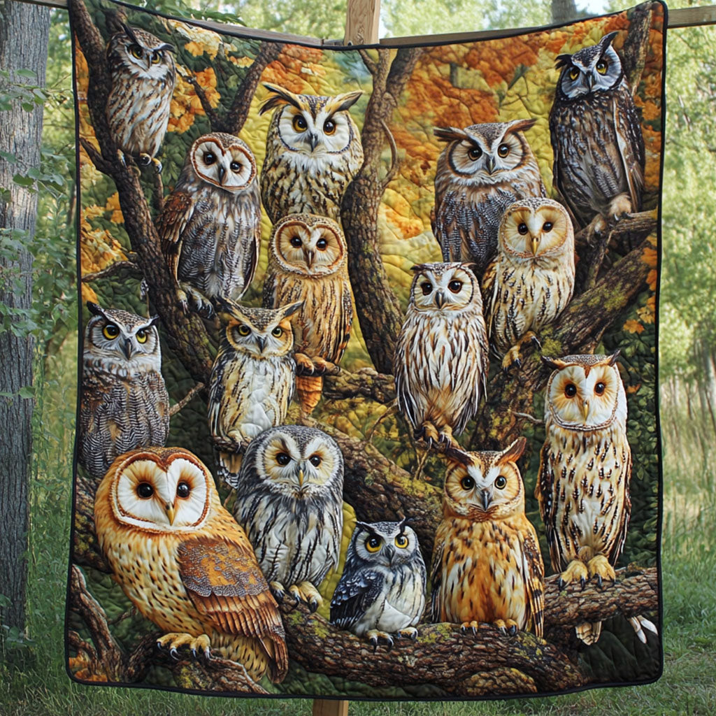 Hooting Harmony Quilted Blanket