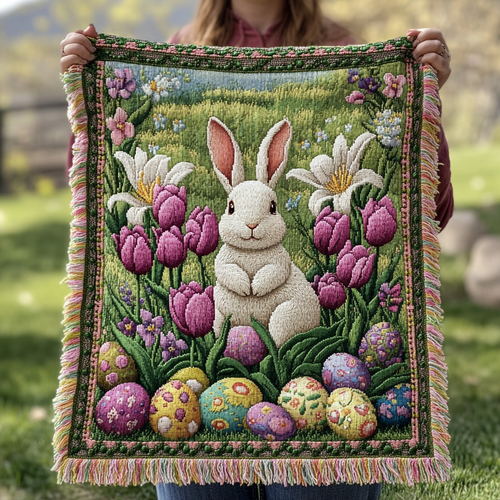 Hoppy Days Woven Throw Blanket