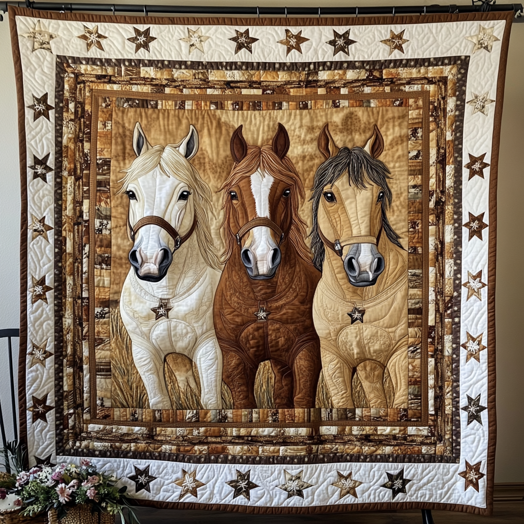 Horse Path Quilted Blanket