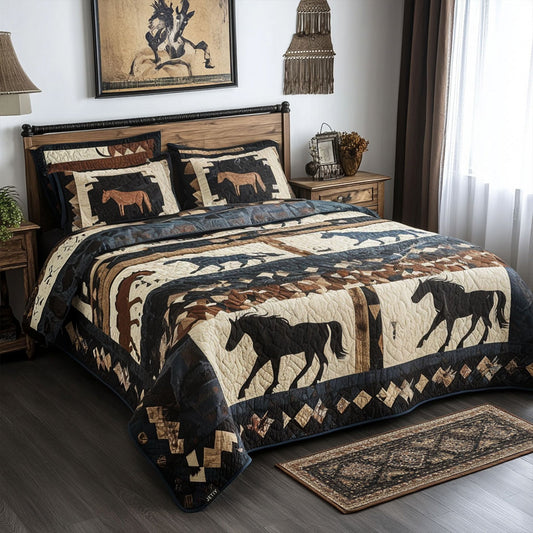 Horse Plains 3-Piece Quilted Bedding Set