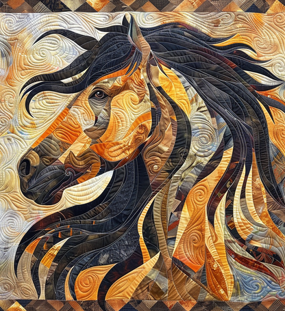 Horse in Motion Quilted Blanket