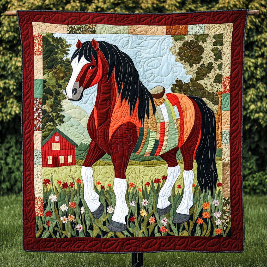 Horseshoe Charm Quilted Blanket