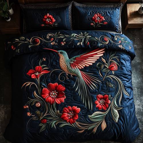 Hovering Grace 3-Piece Quilted Bedding Set