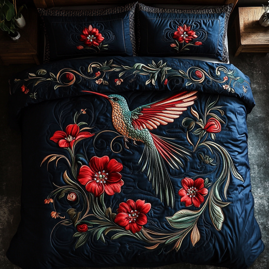 Hovering Grace 3-Piece Quilted Bedding Set