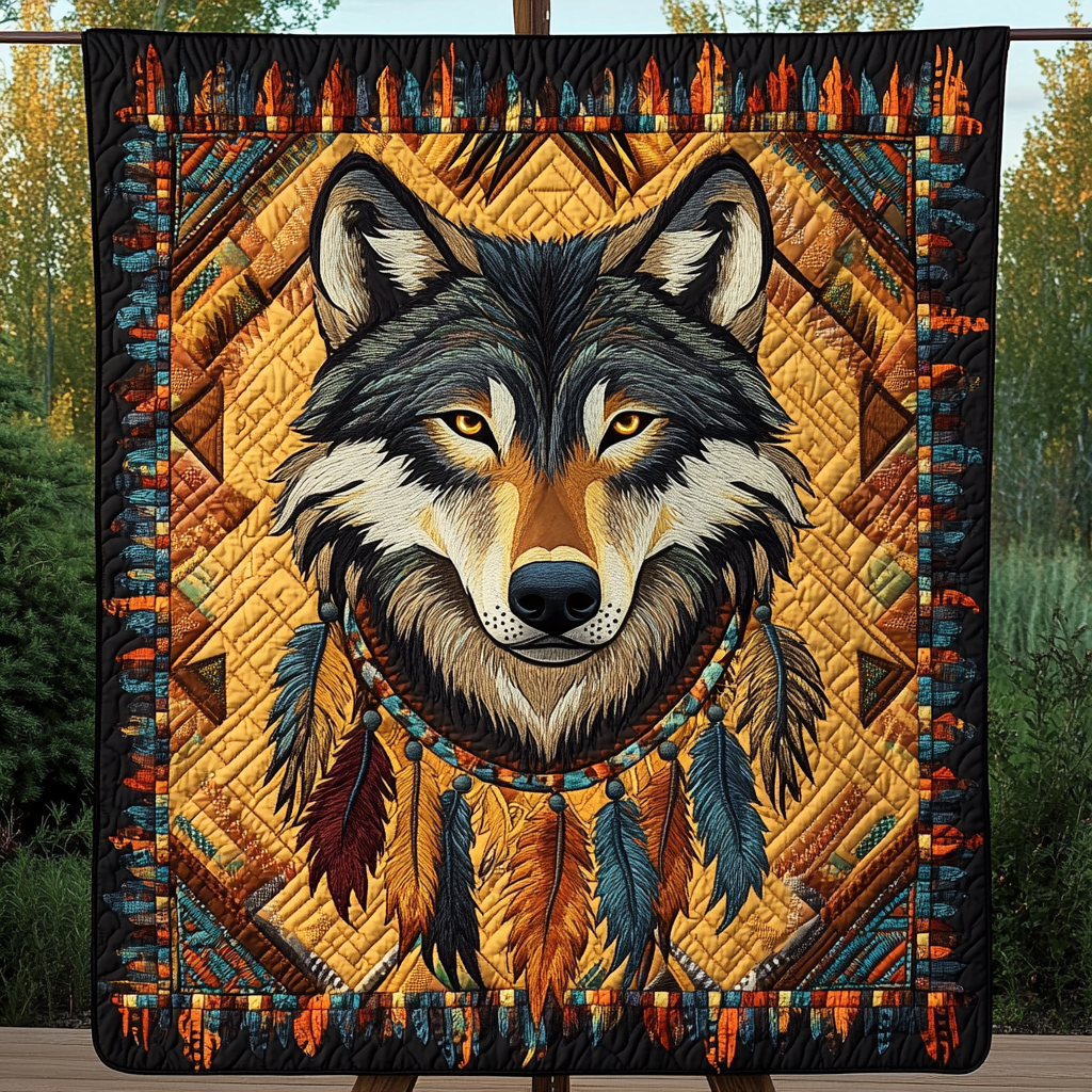 Howl of the Ancients Quilted Blanket