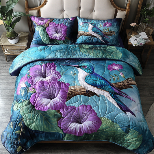Humming Grace 3-Piece Quilted Bedding Set