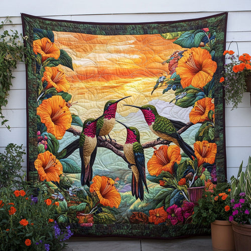 Humming Grace Quilted Blanket