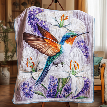 Hummingbird Bliss Quilted Blanket