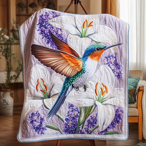 Hummingbird Bliss Quilted Blanket